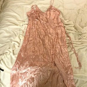 Topshop Floral Satin Wraparound Dress